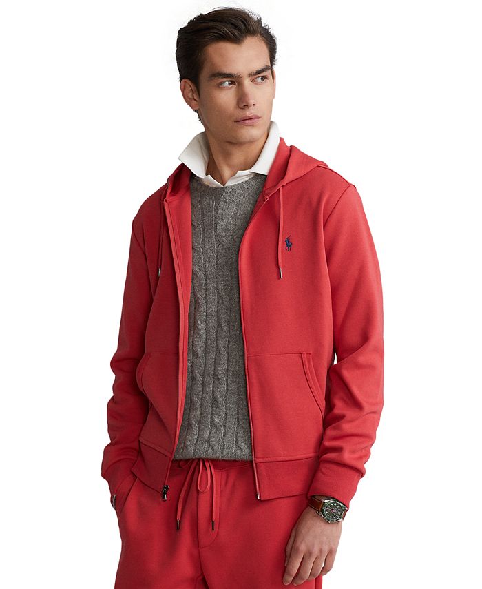 Polo Ralph Lauren Men's Starboard Red Double Knit Full Zip Hoodie & Pant Set
