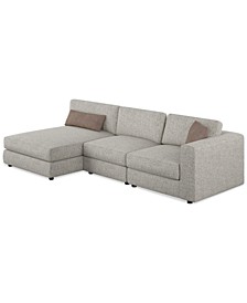 Denman 3-Pc. Fabric Sectional with Chaise, Created for Macy's