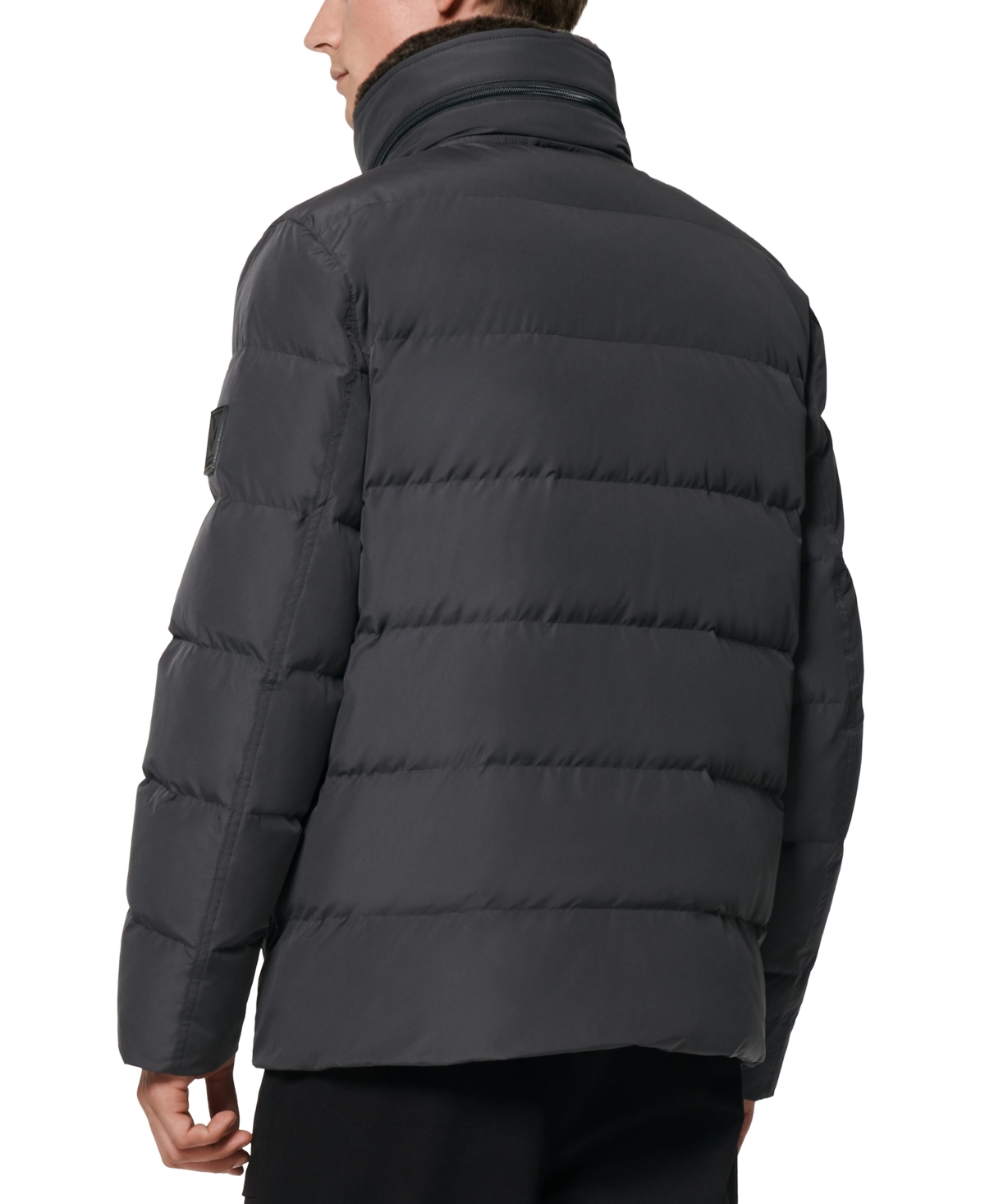 Marc New York Men's Godwin Quilted Trucker Jacket With Removable Faux-fur Trim In Charcoal