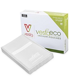 VestaEco Compostable Pouches – Embossed 11"x16" (Gallon) - 50/box
