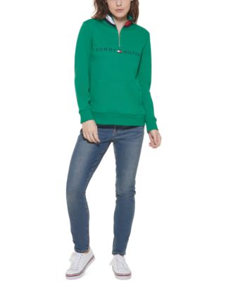 tommy hilfiger green quarter zip