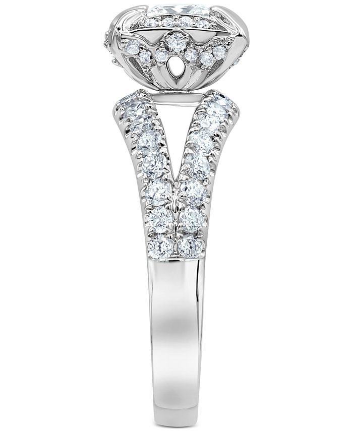 Macy's - Diamond Princess Square Halo Engagement Ring (1-1/4 ct. t.w.) in 14k White Gold