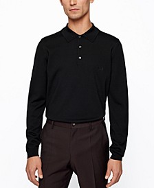 BOSS Men's Merino Slim-Fit Polo Sweater