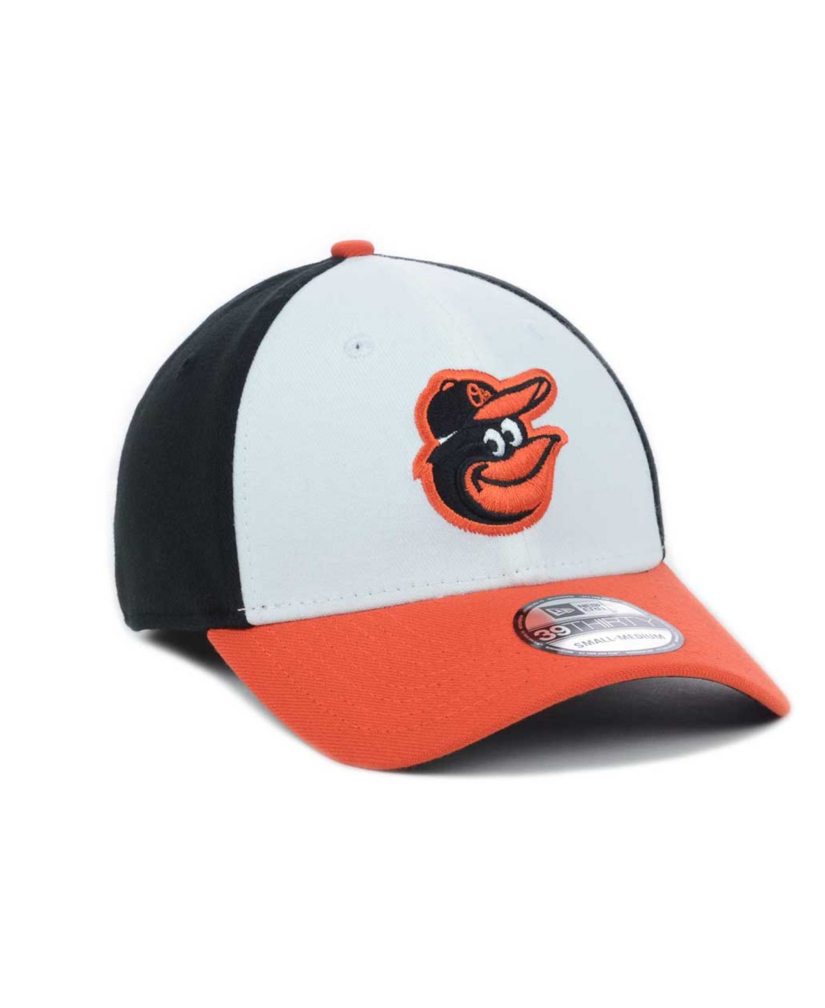 Shop New Era Baltimore Orioles Mlb Team Classic 39thirty Stretch-fitted Cap In White,black,orange