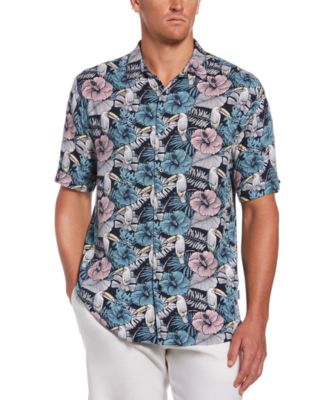 Cubavera - Men's Tropical Toucan-Print Camp Shirt