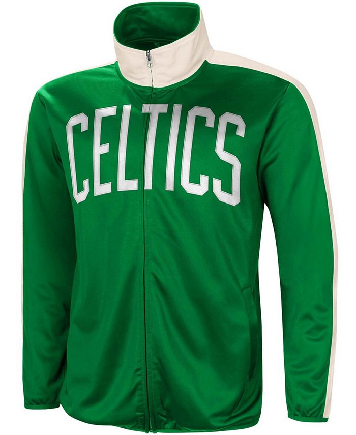 G Iii Sports By Carl Banks Mens Kelly Green White Boston Celtics Zone Blitz Tricot Full Zip 