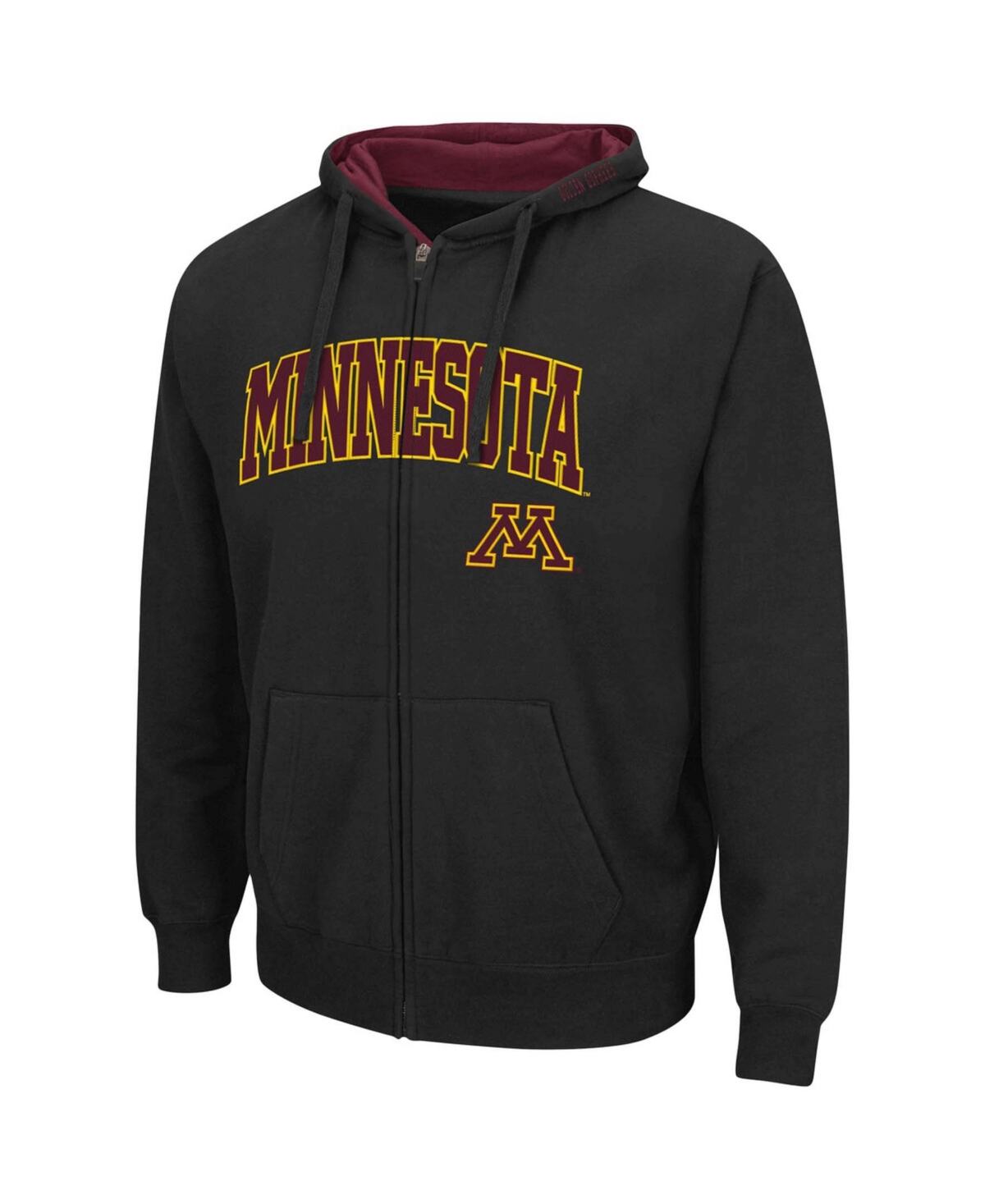 Colosseum Men's Minnesota Golden Gophers Arch Logo 3.0 Full-zip Hoodie In Charcoal