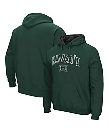 Men's Green Hawaii Warriors Arch and Logo Pullover Hoodie