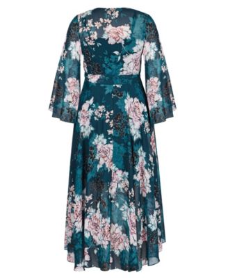 Plus Size Jade Blossom Maxi Dress