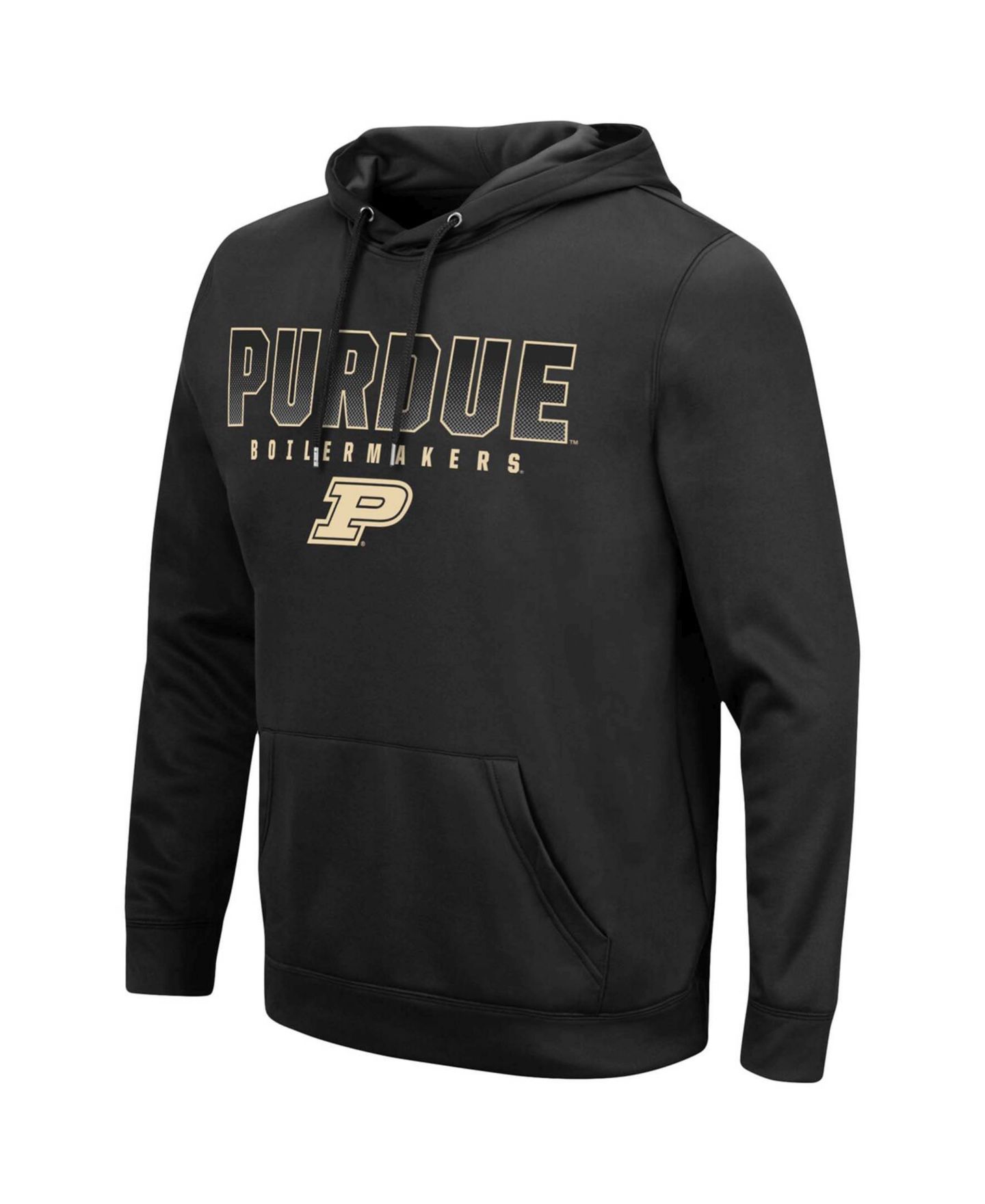 Мужское худи Colosseum Black Purdue Boilermakers Blackout 3.0 Pullover — фото 3
