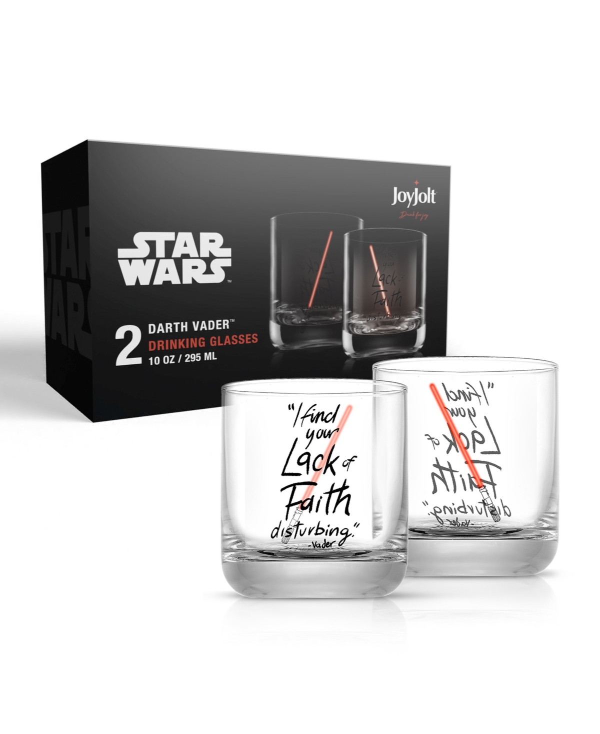 Shop Joyjolt Star Wars New Hope Short Drinking Glasses, Set Of 2 In Clear,red