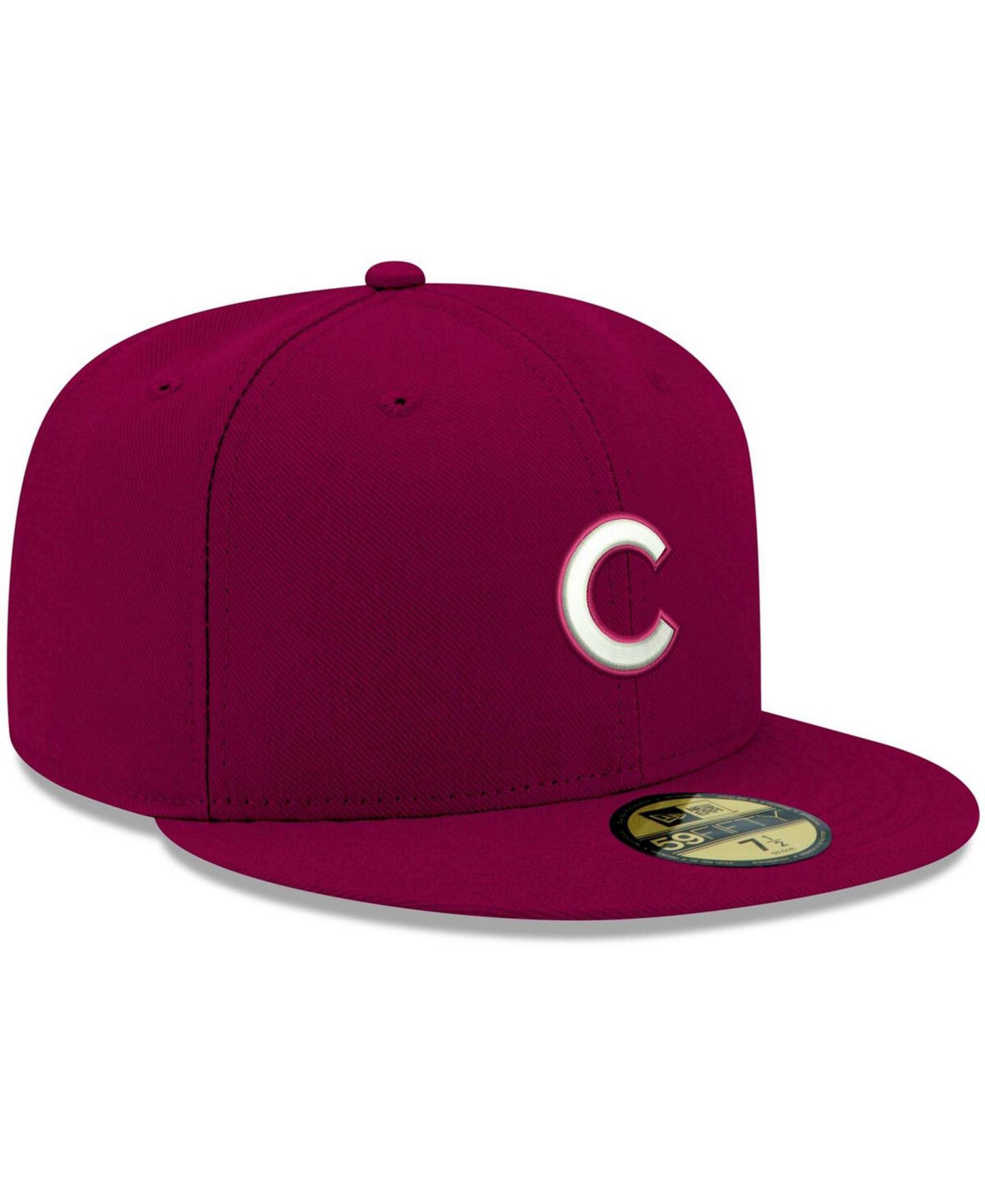 Мужская кепка New Era Cardinal Chicago Cubs Logo White 59FIFTY Fitted Hat — фото 4