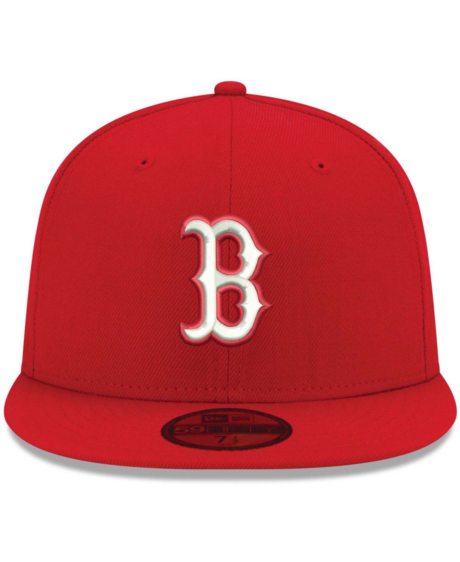 Men's Red Boston Red Sox Logo White 59FIFTY Fitted Hat