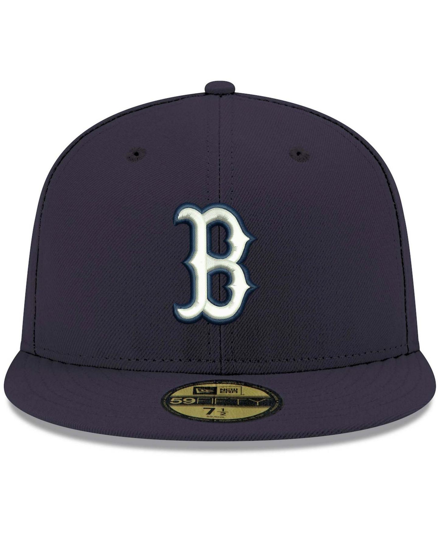 Мужская кепка New Era Navy Boston Red Sox Logo White 59FIFTY Fitted Hat — фото 2