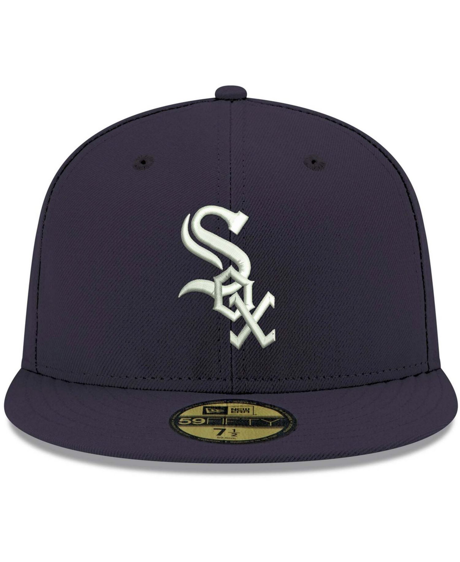 Men's Navy Chicago White Sox Logo White 59FIFTY Fitted Hat