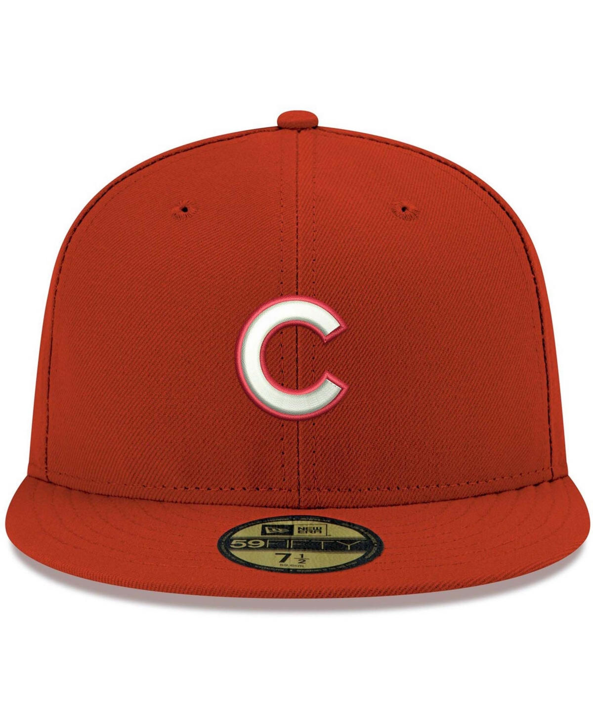Men'sChicago Cubs Logo White 59FIFTY Fitted Hat - Red