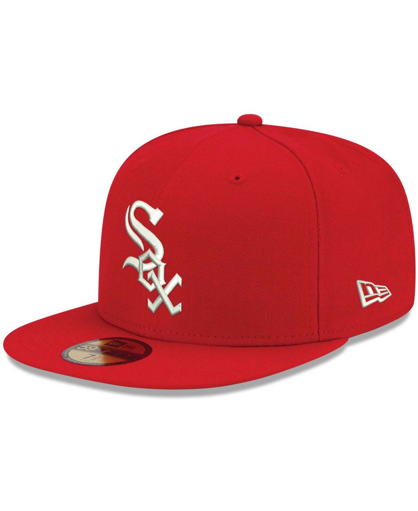 Мужская кепка New Era Red Chicago White Sox Logo White 59FIFTY Fitted Hat — фото 2
