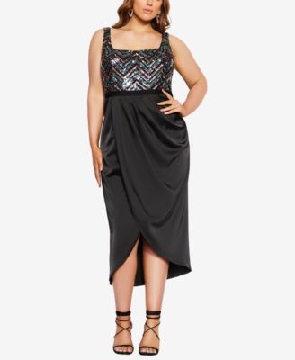 black lace glamour dress city chic