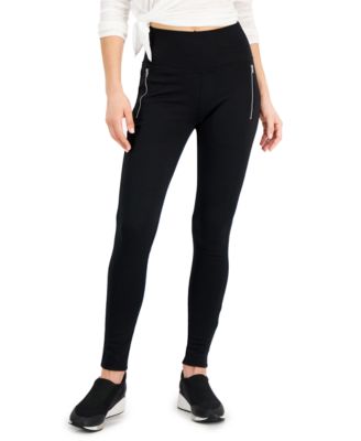 Photo 1 of SIZE S INC International Concepts Ponté-Knit Side-Zip Leggings, Length: Approx. inseam: 29", Ponté-knit fabric, Elastic waistband, Zipper pockets, Polyester/rayon/spandex, Machine washable