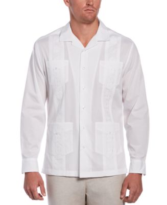 Cubavera Men's Guayabera Embroidered Long-Sleeve Camp Shirt - Macy's