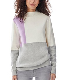 Women's Color Block Mock Neck Sweater