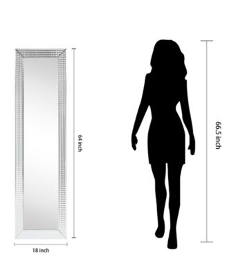 Solid Wood Frame Covered with Beveled Prism Mirror - 64" x 18"