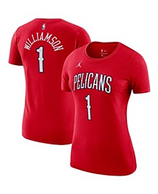 Women's Zion Williamson Red New Orleans Pelicans Statement Edition Name Number T-Shirt