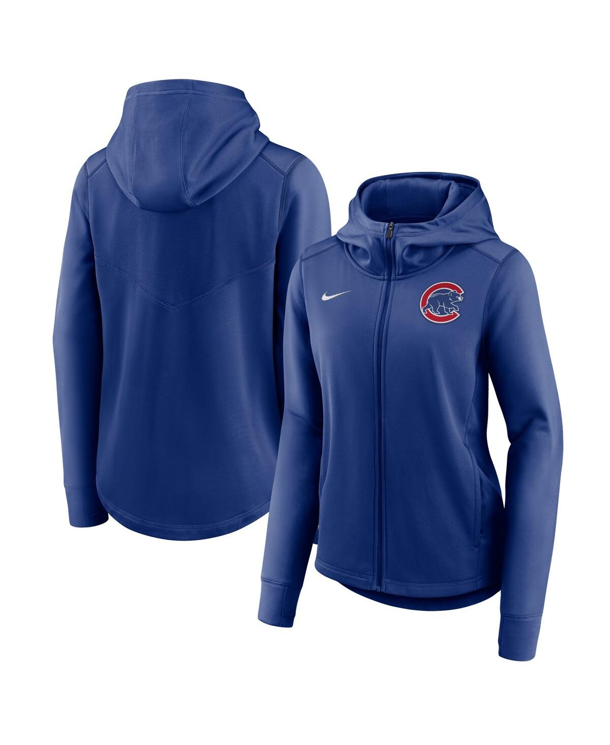 Women's Royal Chicago Cubs Authentic Collection Baseball Performance Full-Zip Hoodie