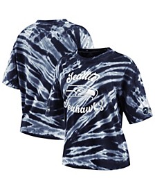 Women's College Navy Seattle Seahawks Tie-Dye T-Shirt