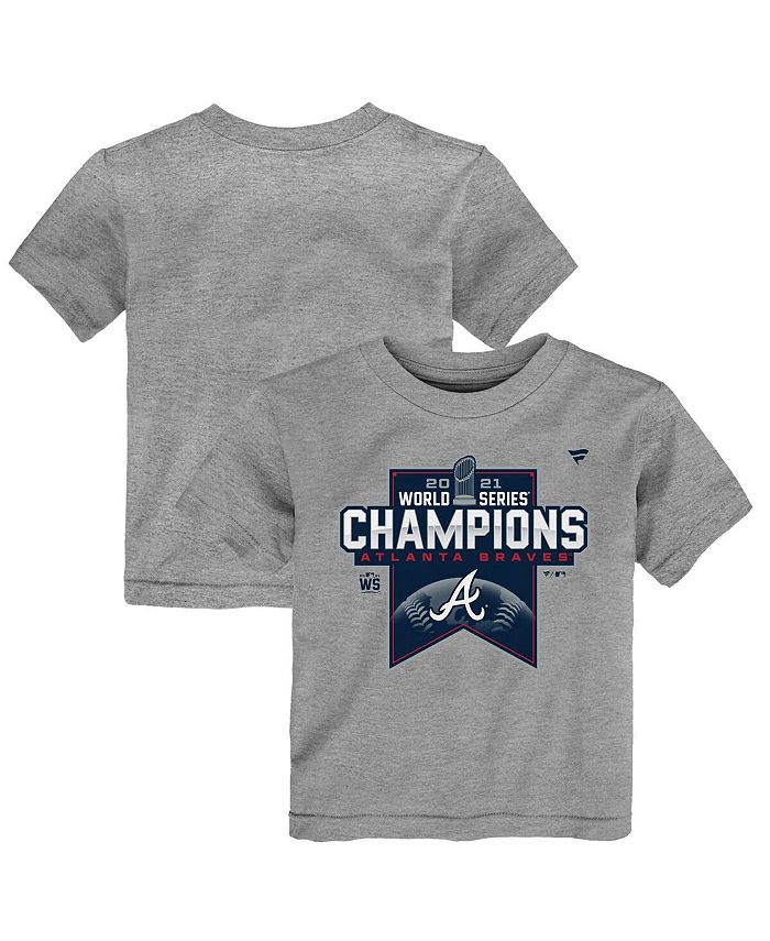 Fanatics Toddler Boys and Girls Heathered Gray Atlanta Braves 2021 World  Series Champions Locker Room T-shirt - Macy's