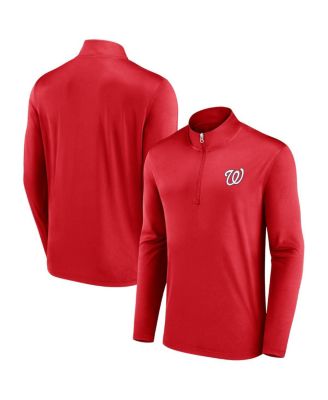 Men's Red Washington Nationals Underdog Mindset Quarter-Zip Top