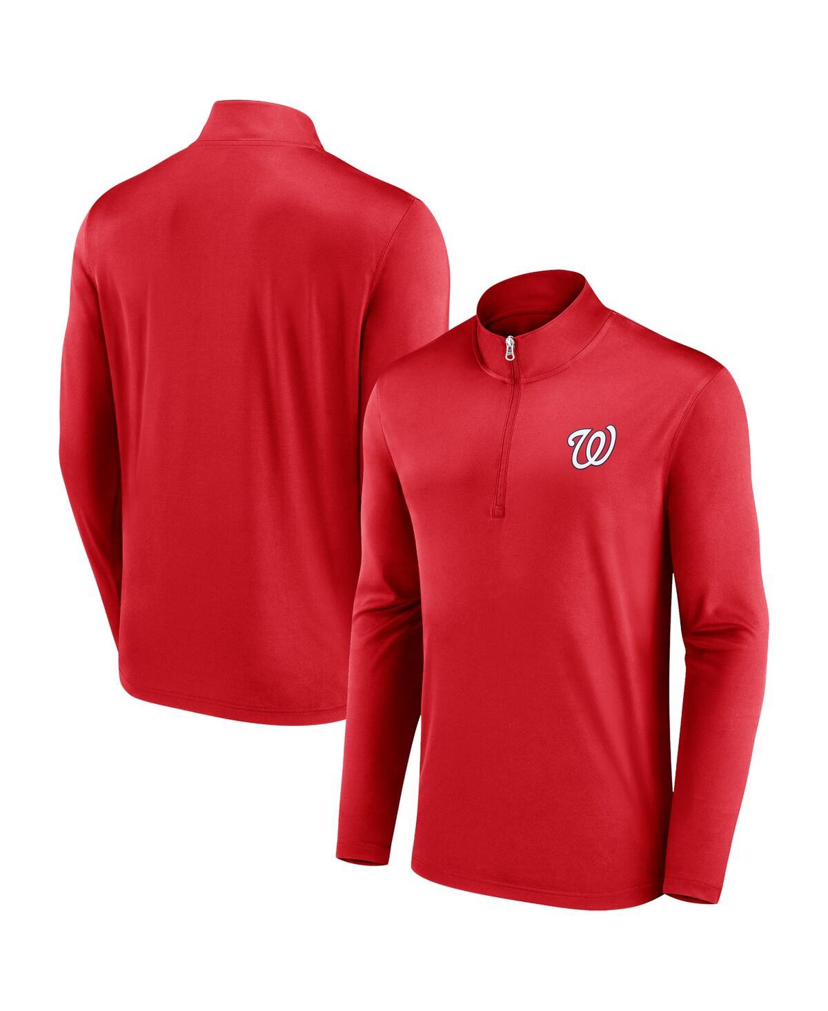 Fanatics Men's Red Washington Nationals Underdog Mindset Quarter-zip Top In Red