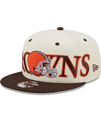 New Era Men's Cream and Brown Cleveland Browns Two-Tone Chrome
