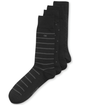 image of Calvin Klein 4-Pack Patterned Dress Socks