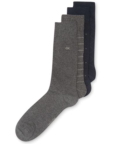 Calvin Klein 4-Pack Patterned Dress Socks - Socks - Men - Macy's