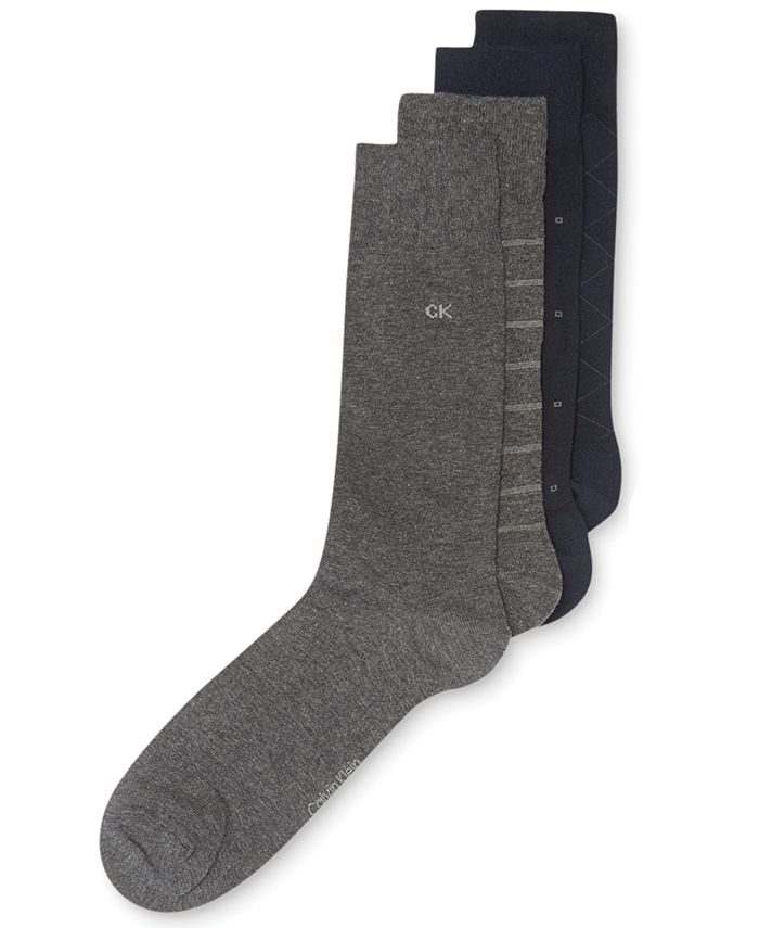 Calvin Klein 4-Pack Patterned Dress Socks & Reviews - Underwear & Socks -  Men - Macy's
