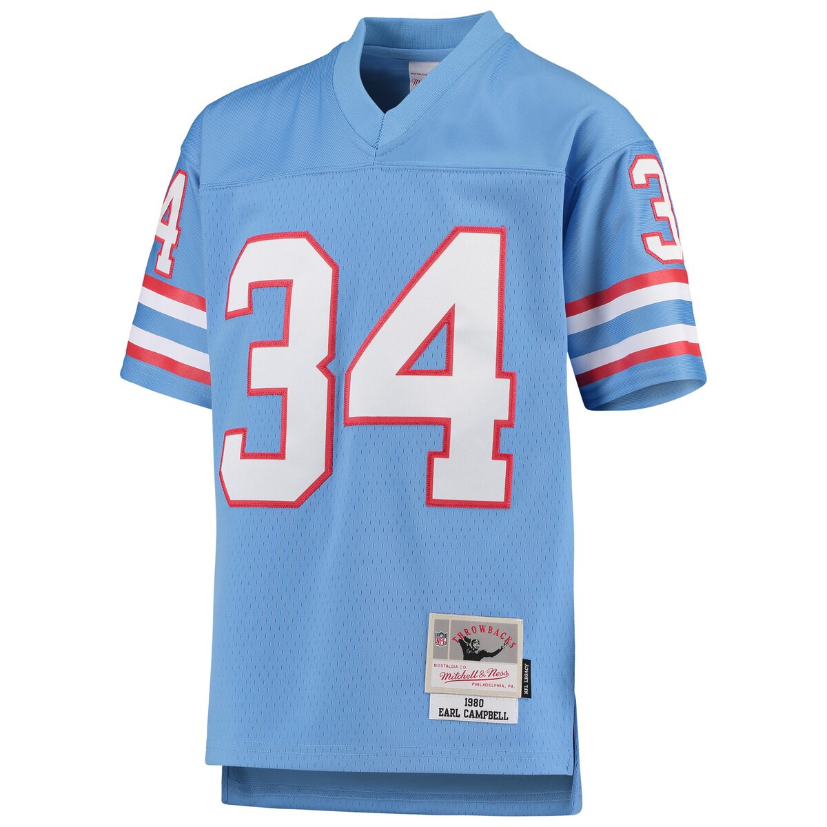 Mitchell & Ness Big Boys and Girls Earl Campbell Light Blue Houston Oilers 1980 Gridiron Classic Legacy Retired Player Jersey - 1980