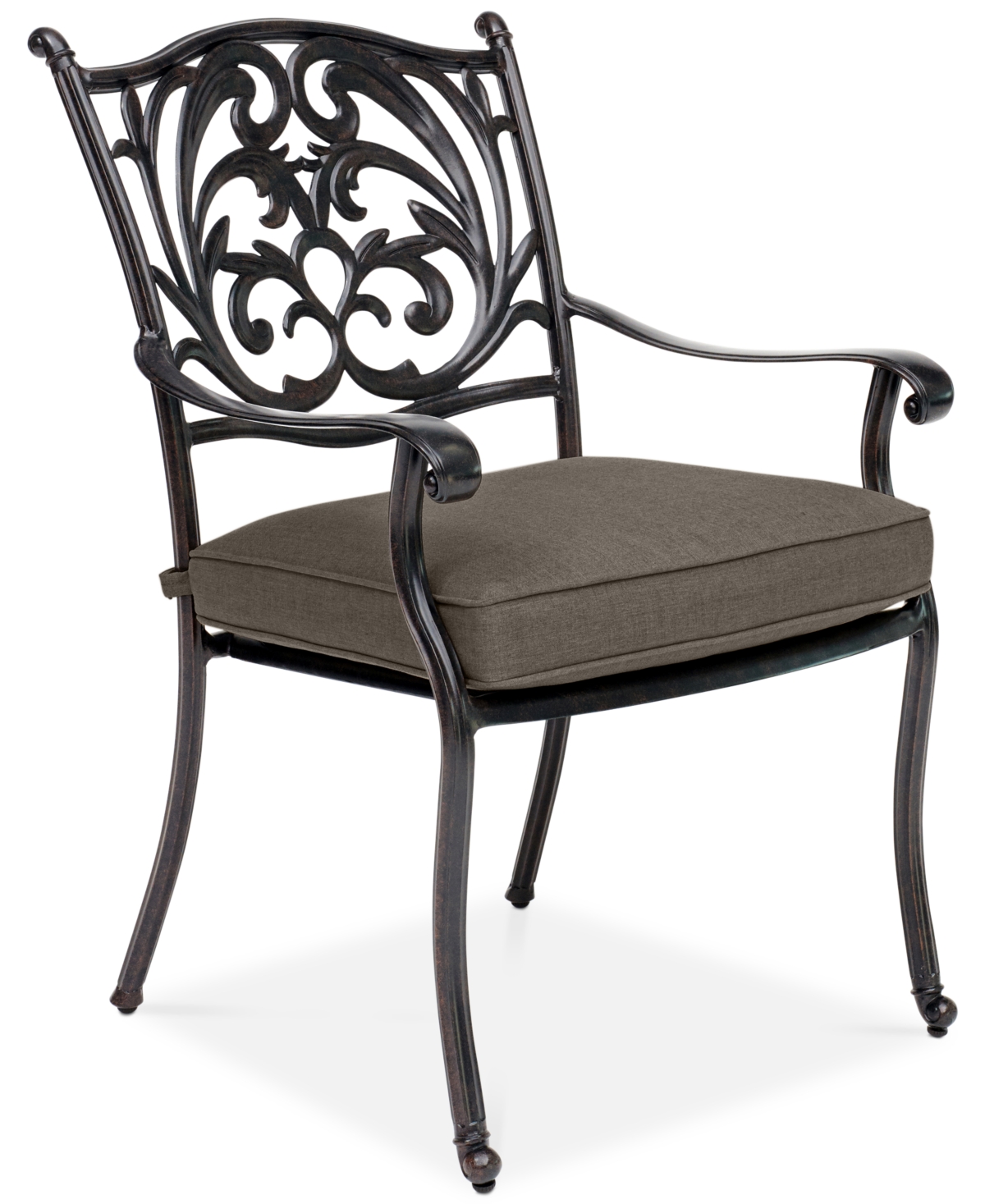 Agio Set Of 6 Chateau Aluminum Outdoor Dining Chairs With Outdoor Cushion, Created For Macy's In Outdura Storm Steel