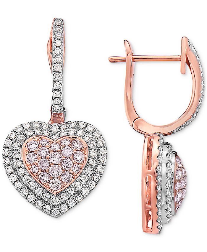 Macy s Pink 5 8 ct. t.w. White Diamond 5 8 ct. t.w. Drop