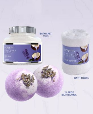9 Piece Home Spa Lavender Coconut Body Care Gift Set