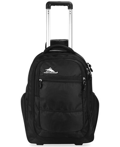 High Sierra Rev Rolling Backpack in Black