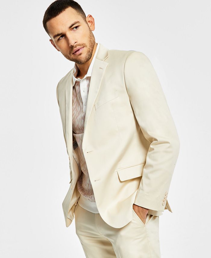 Alfani Men's Slim-Fit Solid Cream Cotton Suit Jacket, Created for Macy's &  Reviews - Suits & Tuxedos - Men - Macy's