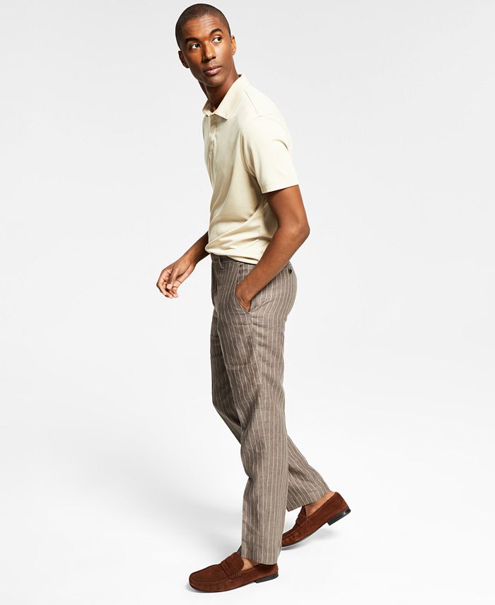 Alfani Men's Slim-Fit Stripe Linen Suit Pants, Created for Macy's ...