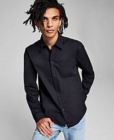 Men's Poplin Long-Sleeve Button-Up Shirt