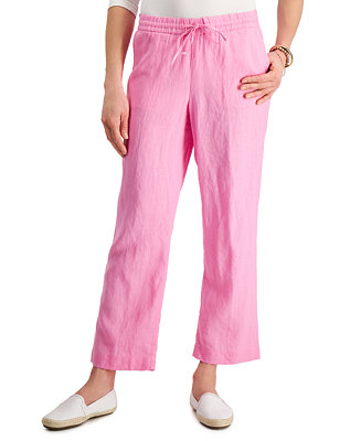 Charter Club Petite Linen Drawstring Pants, Created for Macy's ...