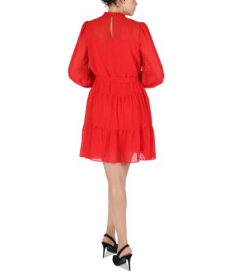julia jordan ruffle neck dress