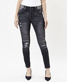 Women's Mid Rise Moto Skinny Jeans
