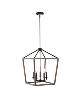 Oria 5-Light Iron Farmhouse Industrial Lantern LED Pendant