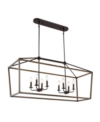 Oriana 8-Light Iron Farmhouse Industrial Lantern LED Pendant