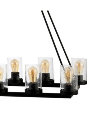 Athos 12-Light Seeded Rustic Farmhouse Linear LED Chandelier
